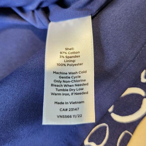 NWOT Talbots 8P Navy White Floral Mini Skirt Cotton Stretch Nautical Coastal - Picture 6 of 6